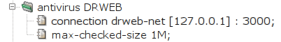 Configuration of the connection to the antivirus program