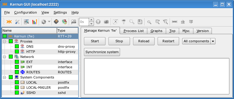 Reconfigured KernunUTM is running