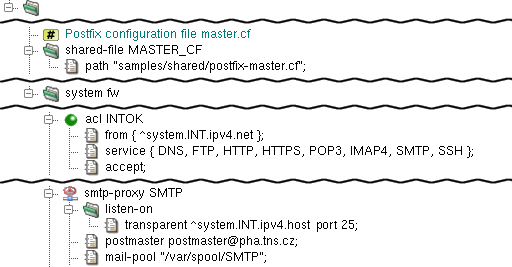 SMTP Proxy System Sections and Forward Agent
