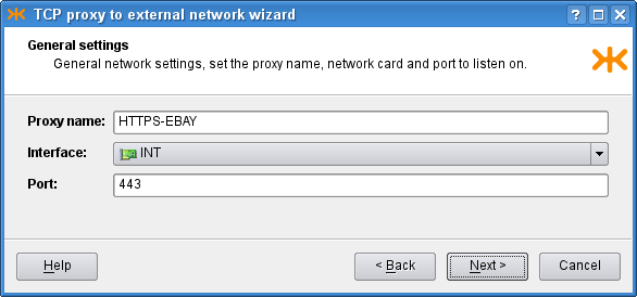 TCP proxy general network settings